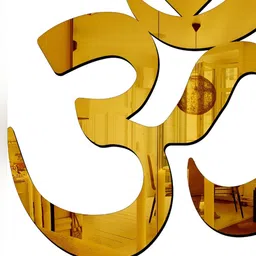 Wall1ders Gold Toned Om Acrylic Mirror Wall Sticker image 2