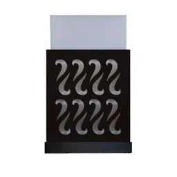 Gojeeva Black Wood Square Shaped Textured Contemporary Wall Lamp image 2