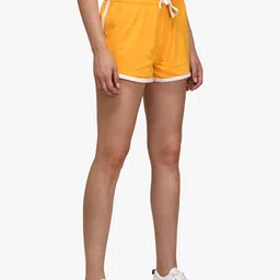 Kotty Women Yellow Solid Regular Fit Shorts image 3