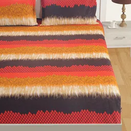 SWAYAM Multicoloured Abstract 250 TC Cotton 1 King Bedsheet with 2 Pillow Covers image 4