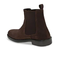 CARLO ROMANO Men Brown Solid Suede High-Top Flat Boots image 5