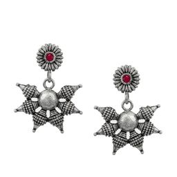 Silvermerc Designs Silver-Plated & Pink Contemporary Drop Earrings-picture-26