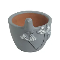 ExclusiveLane Blooming Birdie Handmade Hand-painted Terracotta Table Planter Pot image 5