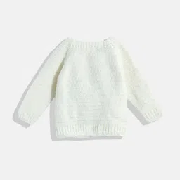 CHUTPUT Kids Cream-Coloured Solid Pullover with Applique Detail image 3