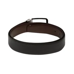 Peter England Men Black Textured Leather Belt image 2