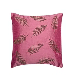 Alina decor Pink & Gold-Toned Set of 2 Embellished Square Cushion Covers image 5