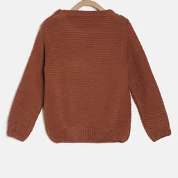 MINI KLUB Boys Brown Self-Striped Sweater image 3