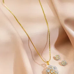 Rubans 22K Gold-Plated Stone Studded Jewellery Set image 3