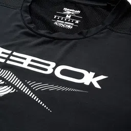 Reebok Men Black TS Activchill Graphic Training T-shirt image 2