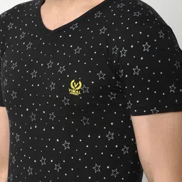 mack jonney VIMAL JONNEY Men Black & Navy Blue Printed Night Suit image 3