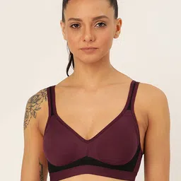 Lady Lyka Pack of 2 Solid Non-Wired Non Padded Beginners Bra YOUNGSTER-02-MRN-PPL image 3