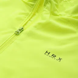 HRX by Hrithik Roshan Men Fluorescent Green Solid Rapid-Dry Antimicrobial Running Jacket image 3