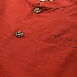 Indo Era Men Orange Ethnic Nehru Jacket image 4