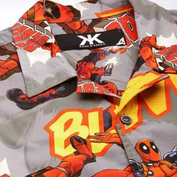 Kook N Keech Marvel Pure Cotton Deadpool Printed Drop-Shoulder Relaxed Fit Casual Shirt image 2
