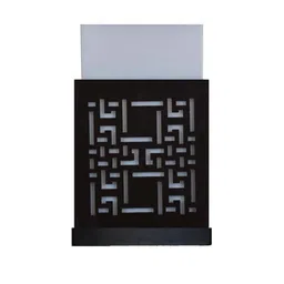 Gojeeva Black Wooden Square Shaped Wall Lamp image 3