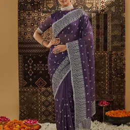 kasee Floral Zari Silk Blend Saree image 3