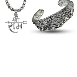 Adhvik Silver-Plated Jewellery Set image 3
