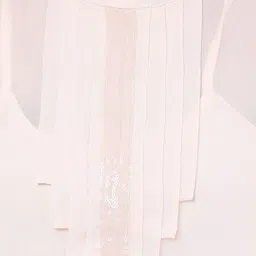 Porsorte Women Peach-Coloured Self Design Sequinned Stripes Top image 2