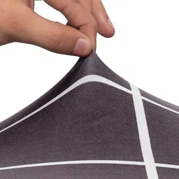 Cortina Grey & White Checked Fitted Three Seater Sofa Cover image 4