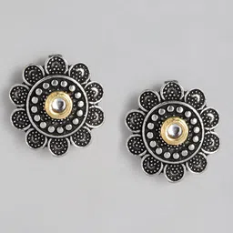 AITIHYA Silver-Plated Oxidised Artificial Stones Jewellery Set image 3