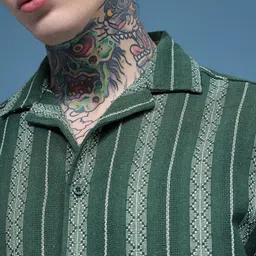 HERE&NOW Men Striped Relaxed Fit Casual Shirtt image 3