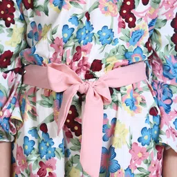 StyleStone Girls Blue & White Off-Shoulder Printed Basic Jumpsuit image 3