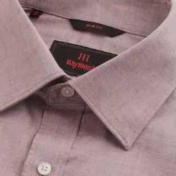 Raymond Men Brown Slim Fit Solid Formal Shirt image 4