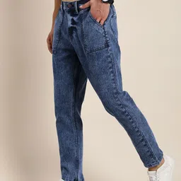 HERE&NOW Men Heavy Fade Caribbean Fit Stretchable Mid Rise Jeans image 4