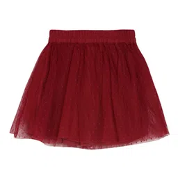 Mini Klub Girls Self Designed Red Straight Skirt image 3