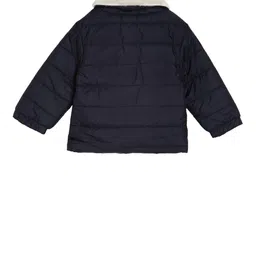 MINI KLUB Boys Navy Blue Solid Puffer Jacket image 3