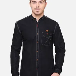 Kuons Avenue Men Smart Slim Fit Denim Casual Shirt-image-60