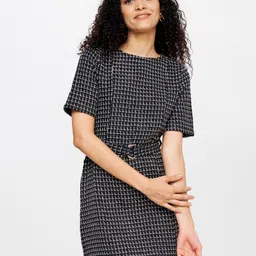 AND Black & White Printed A-Line Mini Dress image 3
