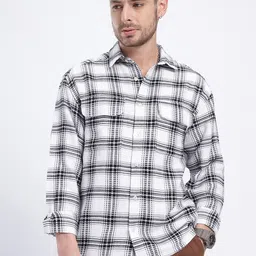 glitchez Textured Transit Tartan Checked Relaxed Shirt image 2