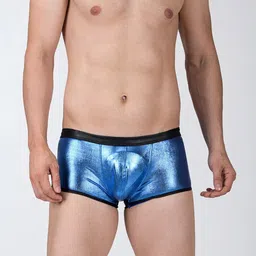 PANTEAZY Men Shiny Boxer Style Briefs With Contrast details LO-NO243017-BX-BL-S image 3
