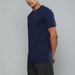 Puma Men Navy Blue & Charcoal Solid Night suit image 5