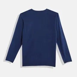 Allen Solly Junior Boys Navy Blue Chevron Patterned Pullover image 2