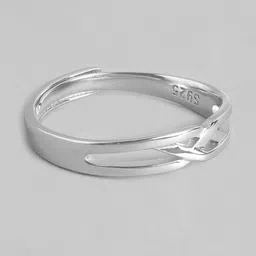 Zavya Men Rhodium-Plated 925 Sterling Silver Finger Ring image 5