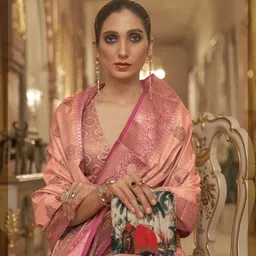 elora Ethnic Motifs Woven Design Pure Silk Banarasi Saree image 4