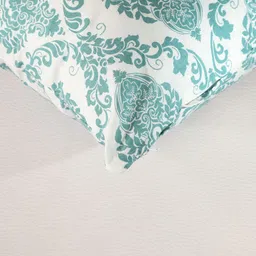 INDHOME LIFE White & Green 2 Pieces Floral Printed Jaipuri Cotton Square Cushion Covers image 3