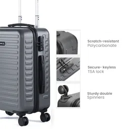 Assembly Set Of 2 Textured Hard-Sided Small Trolley Suitcase Laptop Backpack image 4