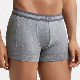 Jockey Men Pack of 2 Grey Solid Super Combed Cotton Trunk image 3