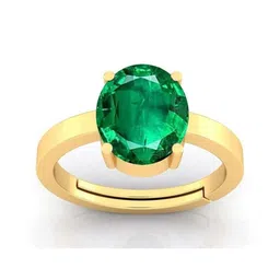 Pranjal Gems Unisex 5.25 Ratti 4.62 Carat Emerald Panna Gemstone Finger Ring image 2