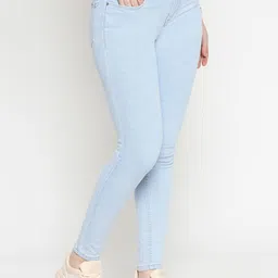 Kraus Jeans Women K3024 Blue Skinny Fit Mid-Rise Clean Look Jeans image 3