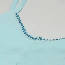 Global Desi Powder Blue Solid Sleeveless Casual Basic Jumpsuit image 2