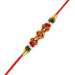 ADIVA Set Of 1 Rakhi With Roli Chawal & Greetings Card image 2