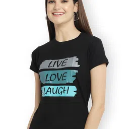 Fabflee Women Multicoloured 3 Printed V-Neck Applique T-shirt image 3