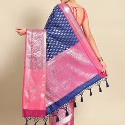 Silk Land Ethnic Motifs Zari Kanjeevaram Saree image 4