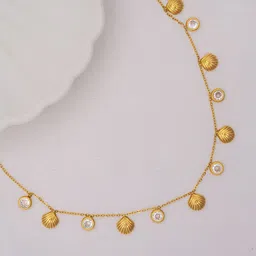 Perfectly Average Women 18k Gold Plated Jewellery Shell Charm Necklace image 4