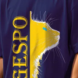 AUSK Typography Printed Round Neck Drop Shoulder Sleeves Oversized Pure Cotton T-shirt image 5