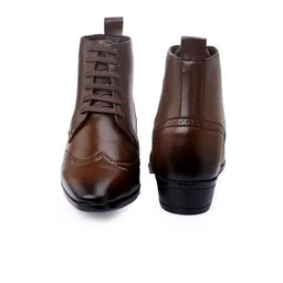 Bxxy Men Hidden Elevator Height Increasing Faux Leather Formal Full Brogue Lace-up Boot. image 3